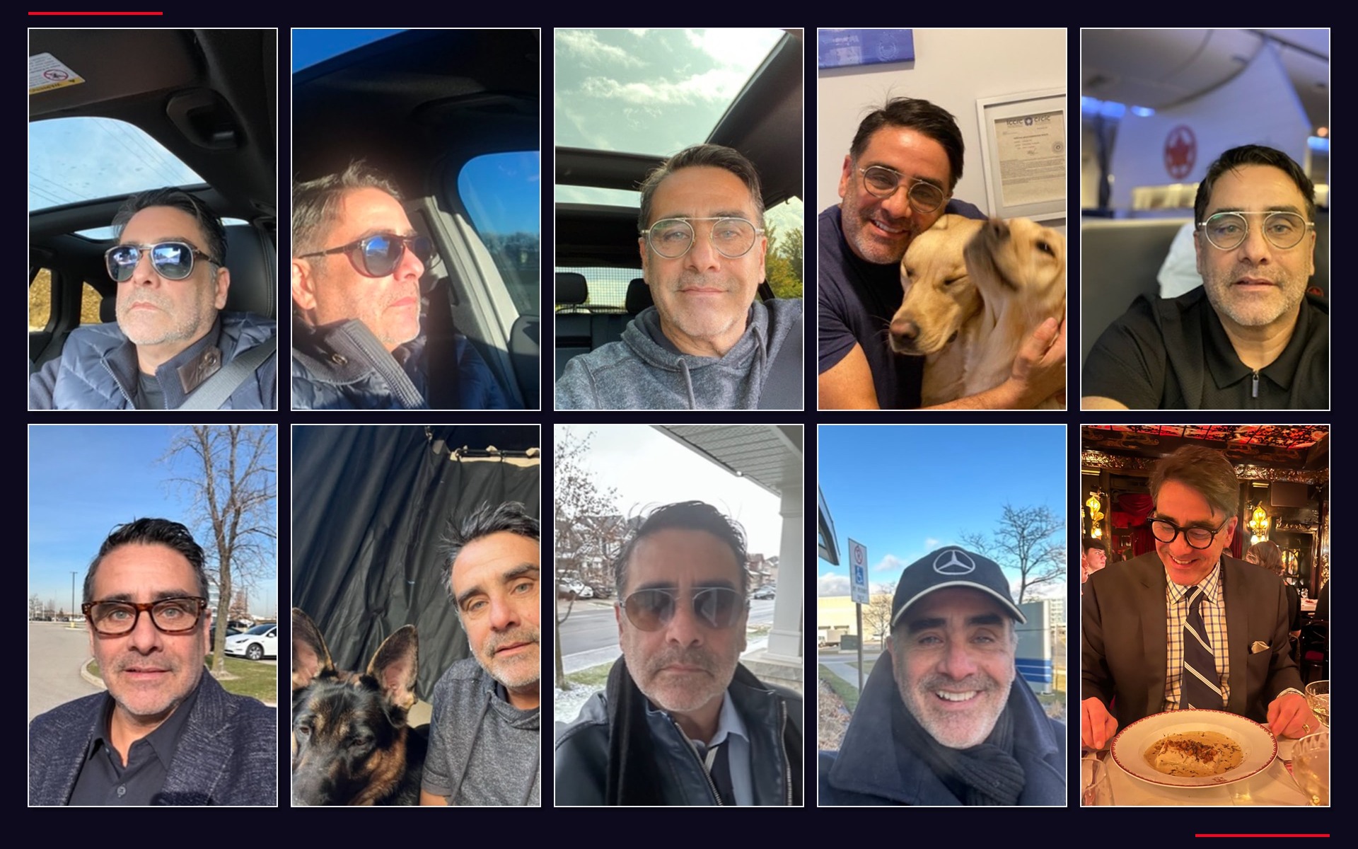 Montagem com momentos de Ed Santos no Canad&aacute;